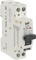 Автомат дифференциального тока АВДТ IEK ARMAT B06S 1п 25А 30мА 6кА C тип AC