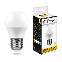 Лампа светодиодная Feron LB-550 G45 Шар E27 220В 9Вт 840Лм 2700К 45х82мм Feron — купить по цене от 150 ₽ | ПрофБезопасность