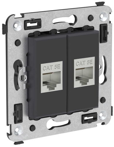 Розетка компьютерная экранированная без рамки DKC Avanti 2-м. RJ45+RJ45 5е черный матовый, DKC, купить, цена, доставка, безопасность Розетка компьютерная экранированная без рамки DKC Avanti 2-м. RJ45+RJ45 5е черный матовый DKC — купить по цене от 2 736 ₽ | ПрофБезопасность