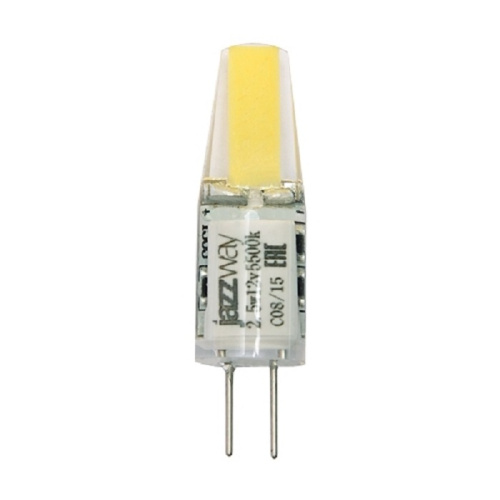 Лампа светодиодная (низковольтная) JazzWay PLED-G4 COB 2,5W12В 2,5Вт 200Лм 5500К, JazzWay, купить, цена, доставка, безопасность Лампа светодиодная (низковольтная) JazzWay PLED-G4 COB 2,5W12В 2,5Вт 200Лм 5500К JazzWay — купить по цене от 200 ₽ | ПрофБезопасность