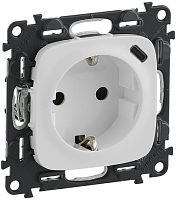 Розетка с заземлением +1xUSB без рамки Legrand Valena Allure 1-м. шторки белый