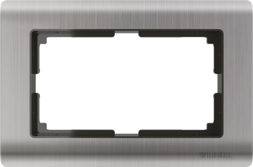 Рамка универсальная Werkel Metallic для 1-м. 2 мод. розетки металл глянцевый никель картинка фото 2