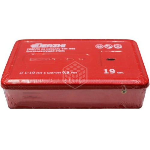 Набор свёрл по металлу Derzhi, HSS-TiN, 1-10 мм, 19 шт 8302-003