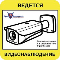 Наклейка "Ведется видеонаблюдение" PROFBEZ.PRO 110х110 мм
