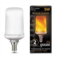 Лампа светодиодная Gauss Corn Flame T65 220В Е14 5Вт Имитация живого огня Gauss — купить по цене от 1&nbsp;100 ₽ | ПрофБезопасность