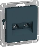 Розетка компьютерная без рамки Systeme Electric AtlasDesign 2-м. RJ45+RJ45 5e изумруд