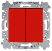 Переключатель без рамки ABB EPJ Levit 2-кл. проходной красный/дымчатый чёрный