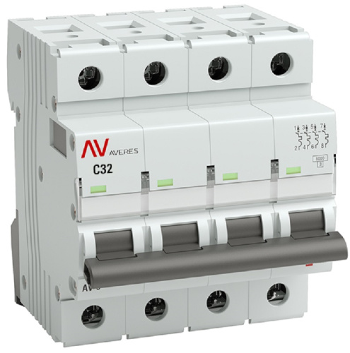 Выключатель автоматический EKF Averes AV-6 4п 32А C 6кА
