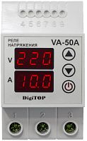 Реле напряжения и тока однофазное цифровое на DIN-рейку DigiTOP VA-50А 50А 50-400В