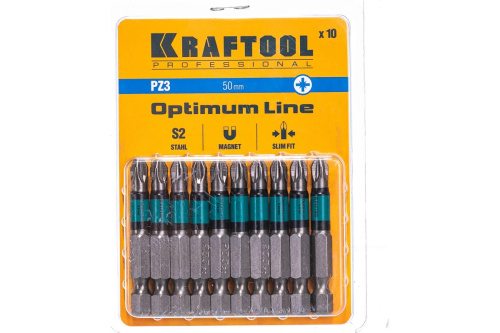 Бита Kraftool Optimum Line PZ3x50 мм, сталь S2 26124-3-50-10 1 шт Kraftool — купить по цене от 45 ₽ | ПрофБезопасность