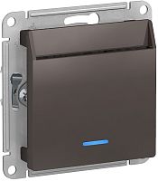 Выключатель карточный с подсветкой без рамки Systeme Electric AtlasDesign 1-кл. мокко
