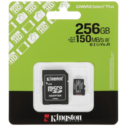 Карта памяти MicroSDXC Kingston Canvas Select Plus V10 A1 256Gb SDCS3/256GB Kingston — купить по цене от 4&nbsp;500 ₽ | ПрофБезопасность