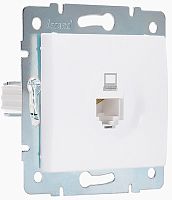 Розетка компьютерная без рамки Lezard Karina 1-м. RJ45 5e белый Lezard — купить по цене от 455 ₽ | ПрофБезопасность