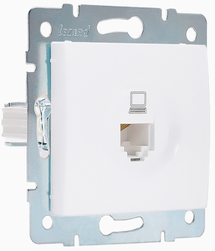 Розетка компьютерная без рамки Lezard Karina 1-м. RJ45 5e белый Lezard — купить по цене от 455 ₽ | ПрофБезопасность