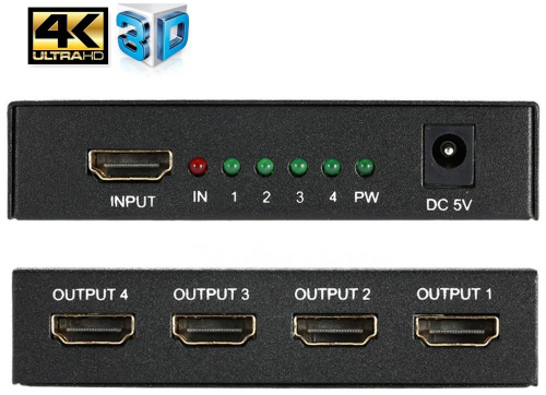 Делитель HDMI ORIENT HSP0104H 1x4 4K ORIENT — купить по цене от 2&nbsp;190 ₽ | ПрофБезопасность фото 2