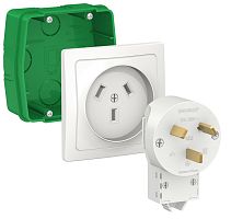 Комплект силовой встраиваемый Systeme Electric Blanca 32А (коробка+розетка+вилка) 230В белый Systeme Electric — купить по цене от 704 ₽ | ПрофБезопасность