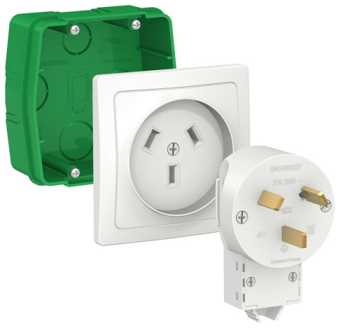 Комплект силовой встраиваемый Systeme Electric Blanca 32А (коробка+розетка+вилка) 230В белый Systeme Electric — купить по цене от 704 ₽ | ПрофБезопасность