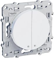 Выключатель с подсветкой без рамки Schneider Electric Odace 2-кл. белый