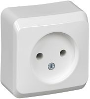 Розетка без заземления накладная Systeme Electric Этюд 1-м. белый 