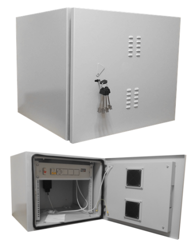 Климатический всепогодный шкаф 19″ Netko 6U (660х600х550) направляющие, оборудование в комплекте фото 2