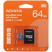 Карта памяти MicroSDXC A-DATA 64Gb AUSDX64GUICL10A1-RA1 A-DATA — купить по цене от 1&nbsp;500 ₽ | ПрофБезопасность