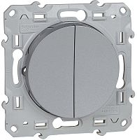 Выключатель без рамки Schneider Electric Odace 2-кл. алюминий Schneider Electric — купить по цене от 650 ₽ | ПрофБезопасность