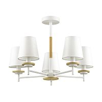 Люстра потолочная пятирожковая Lumion 4497/5C E27 220В Белый/дерево Lumion — купить по цене от 10&nbsp;660 ₽ | ПрофБезопасность