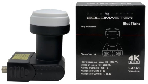 Спутниковый конвертер GM-142C Black Edition Circular Twin с круговой поляризацией фото 2