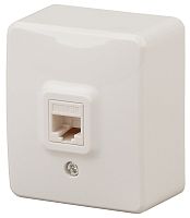 Розетка компьютерная накладная Эра Эксперт 1-м. RJ45 5e слоновая кость