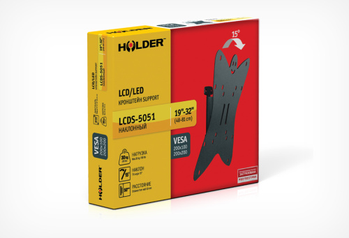 Кронштейн для ТВ Holder LCDS-5051 19"-32" наклонный фото 3