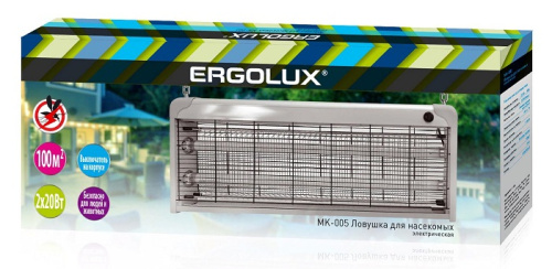 Светильник для насекомых электрический Ergolux MK-005 2х20Вт 220В Ergolux — купить по цене от 3&nbsp;600 ₽ | ПрофБезопасность