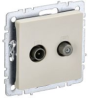 Розетка TV+SAT Оконечная без рамки IEK Brite РТВ/РСп12-БрКр 2-м. бежевый IEK — купить по цене от 1&nbsp;440 ₽ | ПрофБезопасность