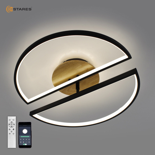 Светильник светодиодный (Люстра) ESTARES WOODY LOFT 75W 3R-APP-500x135-BLACK/WOOD-220-IP20 Estares — купить по цене от 5&nbsp;300 ₽ | ПрофБезопасность