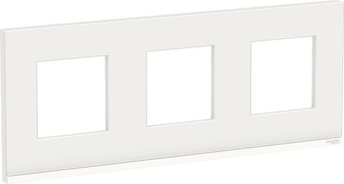 Рамка горизонтальная Schneider Electric Unica Studio Pure 3-м. стекло белое стекло/белый Schneider Electric — купить по цене от 9&nbsp;580 ₽ | ПрофБезопасность