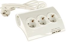 Удлинитель с заземлением Старт 5-м+2USB тип A+A 1,5м 16А 3500Вт белый 