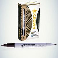 Маркер перманентный Crown Multi Marker Twin P-800w пулевидный 2мм/1мм черный, две стороны