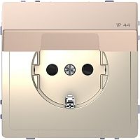 Розетка с заземлением без рамки Schneider Electric Merten D-Life 1-м. крышка шторки IP44 шампань