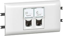 Розетка компьютерная UTP Legrand Mosaic для кабель-канала DLP 2-м. 2 мод. RJ45 5e белый