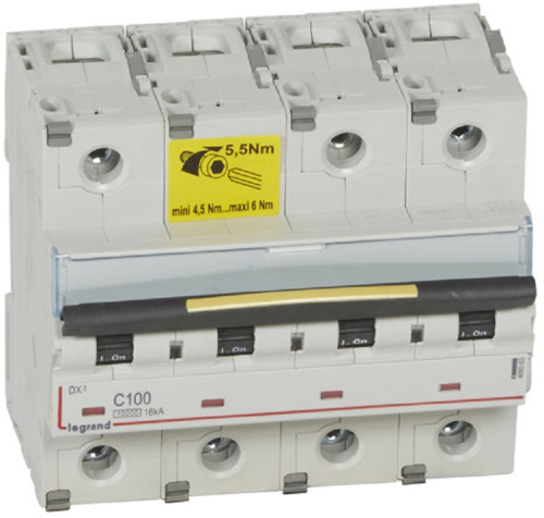 Выключатель автоматический Legrand DX3-E 10000 4п 100А C 16кА