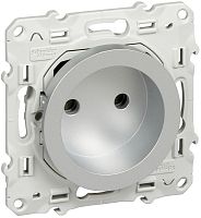 Розетка без заземления без рамки Schneider Electric Odace 1-м. шторки алюминий