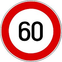 Дорожный знак 3.24 - Ограничение максимальной скорости 60 км/ч картинка