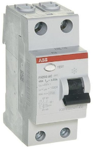 Выключатель автоматический дифференциального тока ABB 2п 6А 30мА тип AC DSH201R