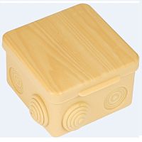 Коробка распределительная EKF PROxima 105x105x50мм (4 ввода) IP54 светлое дерево, распаячная