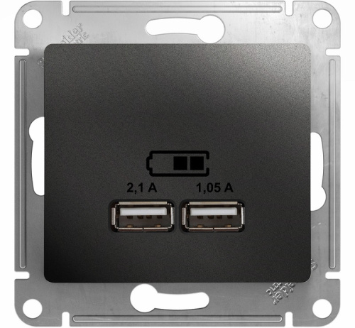 Розетка USB тип A+A без рамки Systeme Electric Glossa 2-м. 2100мА антрацит Systeme Electric — купить по цене от 4&nbsp;247 ₽ | ПрофБезопасность