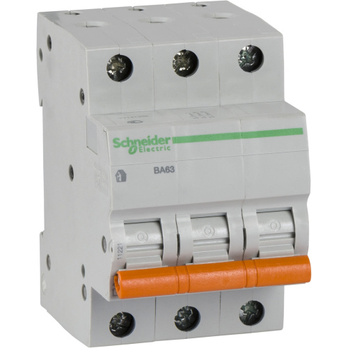Выключатель автоматический Schneider Electric Домовой 3п C 6А ВА63 4.5кА Schneider Electric — купить по цене от 1&nbsp;012 ₽ | ПрофБезопасность