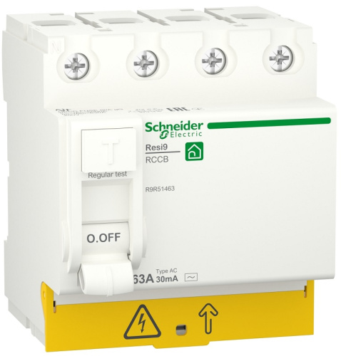 Выключатель дифференциального тока УЗО Schneider Electric Resi9 4п 63А 30мА 6кА тип AC 