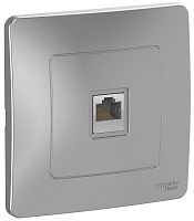 Розетка компьютерная с рамкой Systeme Electric Blanca 1-м. RJ45 5e алюминий