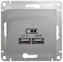 Розетка USB тип A+A без рамки Systeme Electric Glossa 2-м. 2100мА алюминий Systeme Electric — купить по цене от 4&nbsp;247 ₽ | ПрофБезопасность