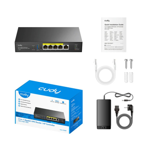 Роутер + Контроллер Wi-Fi Cudy C200P PoE 60Вт фото 3