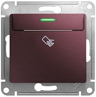 Выключатель карточный с подсветкой без рамки Systeme Electric Glossa 1-кл. баклажан